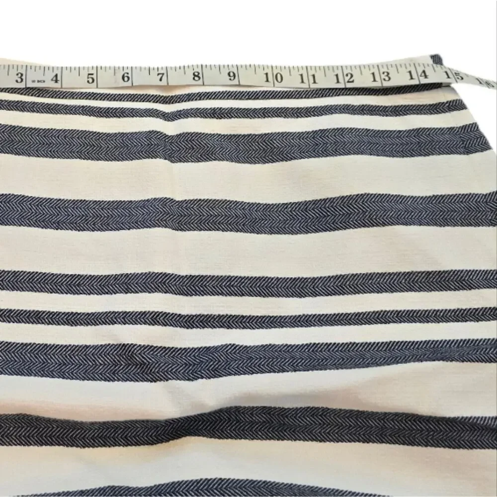 J. Crew‎ Black and White Striped Pencil Skirt Size 2